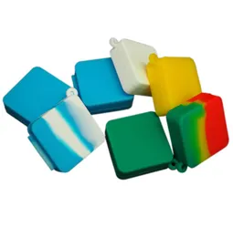 Contenitore in silicone di colori assortiti quadrato collegato da 5 ml da 9 ml per Dabs Contenitori in silicone a forma rotonda Vasetti in silicone per cera Dab con1480278