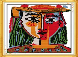 Picasso noś kapelusz kobiety Women Decor Paintings Ręcznie robione krzyżowe ściegu haftowe Zestawy robót igłowych zliczone druk na płótnie DMC 14C1657060