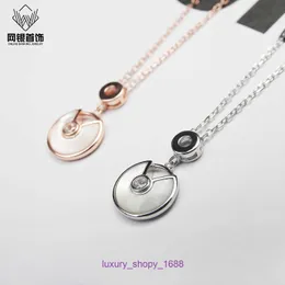 2024 Designer Car tires's Single Ring Cake Necklace Sterling S925 Silver for Womens Light Luxury Small and Popular with Diamon With Original Box