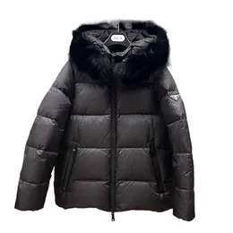 Women's fall and winter designers luxury new fashion hooded removable large fox fur collar Yanqi 90 white duck down feather jacket