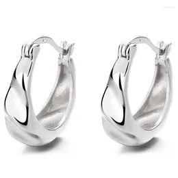 Hoop Earrings 925 Sterling Silver Wavy Face Women's Fashion Ins Style Personalized Design Gold