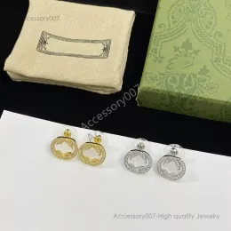 Designer-Schmuck-Ohrringe, luxuriöse Gold-Diamant-Ohrstecker, Designer für Frauen, Creolen, Ohrstecker, Buchstaben-Ohrringe, Schmuck mit Box-Set, Valentinstag-Geschenk, Verlobung