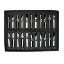 Tips Pro 22 Pcs Sizes Lot 304 Stainless Steel Tattoo Nozzle Tips Set Kit Set For s Supply