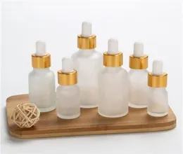 12 x 5ml 10ml 15ml 30ml 50ml 100ml Frasco conta-gotas de vidro fosco vazio recipiente de embalagem cosmética frascos de óleo essencial 201011919535