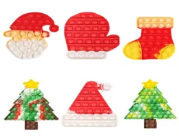 SD004 FAVER PUZZLE TOY PUSH Finger Sensory Bubble Christmas Hat Tree Glove Kids Anxiety Stress Reliever Desktop Educational Toys Gift 120pcs2896188