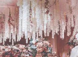 100cm nova chegada suprimentos de casamento flor de seda artificial rattan 1 metro de comprimento orquídea glicínia videira para decoração festiva de férias4487718