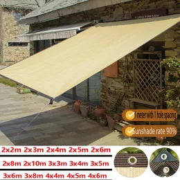 Utomhus Garden Shading Mesh Terrace Shading Mesh Camping Shading Mesh UV Protection HDPE Sunscreen Fabric Sunshade Beige 240108