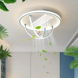 Ceiling Lights Full Spectrum Bladeless Fan Lamp Creative Astronaut Children's Room Warm Bedroom Electric Integrated