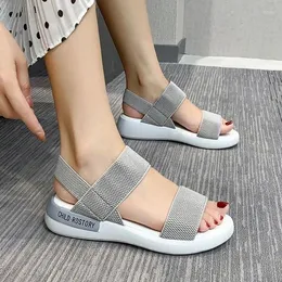 S Elastic Women Sports Sandals S Sandals Student Flat Wear Roman Beach Buty Elatic Shoe 275 Port Andal Tudent motyka