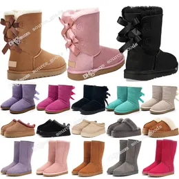 Designer Ugh Boots Australien Hausschuhe Tasman Tazz Damen Plateau Winter Booties klassische Schneestiefel Knöchel kurze Schleife Mini Fell schwarz Maroon Pink Warme Stiefel
