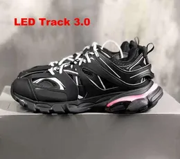 Chaussures Habillees مصمم LED Track 3 3.0 Chaussure Hommes Femmes سلال ثلاثية Noir Blanc Rose Bleu Orange Jaune Vert Tess. Gomma Sneaker Pistes Sports YT4489