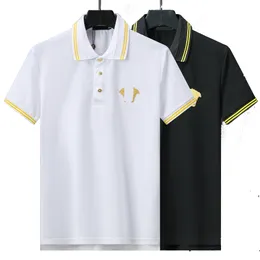 2024 New designer men's polo Shirt T-shirt Summer casual embroidery pattern pure cotton High street commercial fashion black and white collar shirt M-3XL
