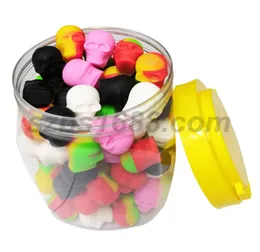 Silikonbehälter für Wachsgläser, Mini-Box, 100 Stück, 3 ml Totenkopfbehälter, farblich sortierter Behälter für Dabs, Silikonbehälter für Wachs, Sili5756601