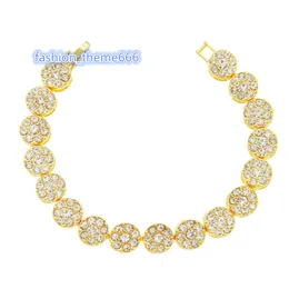 سوار الهيب هوب الكوبي بحجم 9 ملم ، فاخرة الجليد بالتقاط VVS Moissanite Diamond Classic Cuban Bannis Tennis Bracelets for Woman