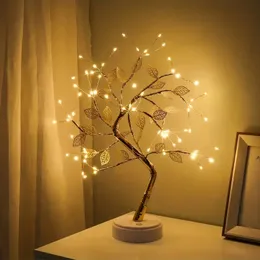 1 pièce de branche de bonsaï de table, 72 guirlandes lumineuses LED avec interrupteur tactile, lampe d'arbre artificiel alimentée par USB pour chambre à coucher, bureau, décoration de fête de Noël.