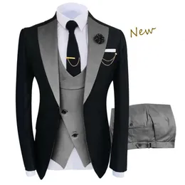 Varış Terno Maskulino İnce Fit Blazers Top ve Damat Takımları Erkekler Butik Moda Düğün Ceket Yelek Pantolon 240108