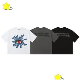 Men'S Plus Tees Polos Streetwear Fashion T-Shirt Men Women Casual Loose Foam Printing T Shirt Black White Gray Tee Top Drop Delive Dhdtm