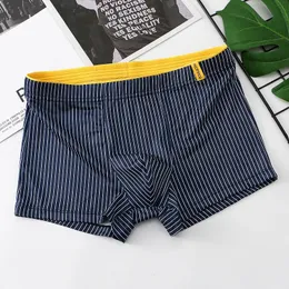 Men's ice silk boxing shorts men's mid waist comfortable transport bag summer breathable underwear close fitting underwear 240109