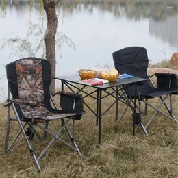 Camp Furniture Outdoor Portable Large Armchair Camping Director Chair Backrest Comfortable Fishing Beach Stainless Steel Material