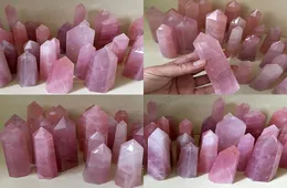 Natural Rock Pink Rose Quartz Crystal Wand Point Healing High Quality Mineral Stone Meditation Therapy Protection Amulet DIY 341 R3251490