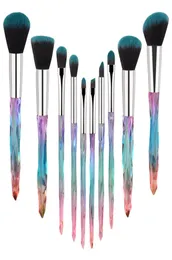 أداة التجميل التجميلية 10 PCS Crystal Handle Makeup Brush Sets Premium Synthetic for Foundation Powder Swayslers ظلال العيون تجعل U5051245