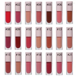 Lucidalabbra 21 colori Rossetto opaco a lunga durata Trucco impermeabile Bellezza Tinta antiaderente Cosmetici per il trucco per le donne