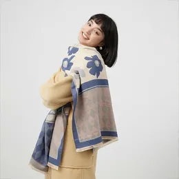 Dongmen moda cachecol de caxemira versátil pequeno xadrez jacquard colar outono e inverno moda engrossado xale quente