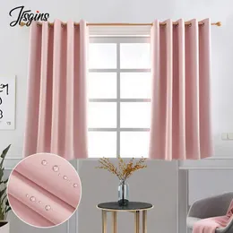 Solid Color Blackout Short Curtains for Windows Bedroom Curtain in the Kitchen Small Size Drapes Tende Custom High Shading Decor 240109