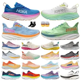 Hoka Runner Shoes One One Bondi 8 Clifton 스니커 Hokas Carbon x 2 그림자 트리플 흑백 항구 음력 여성 남성 트레이너 여름 달리기 운동화