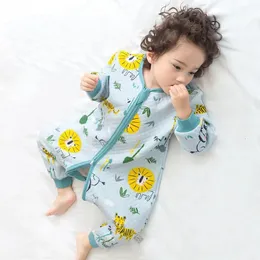 Bebek uyku tulumu karikatür çocuk pijama infantil şeyler bahar pamuk toddler çuval çocuk pijama yatak takımları tulum 240108