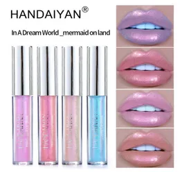 Handaiyan Holographic Lip Gloss Glitter Liquid Lipgloss 6 colori Color Rich Lustre nutriente polarizzato Long Last Beauty Lips Make8900739