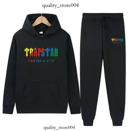 Tracksuit Trapstar Brand Printed Sportswear Men's T Shirts 16 Färger varma två stycken Set Loose Hoodie Sweatshirt Pants Jogging 220615 299