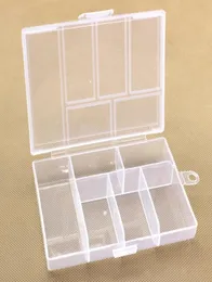 Empty 6 Compartment Plastic Clear Storage Box For Jewelry Nail Art Container Sundries Organizer SN12931023863