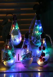 Weihnachtskugel Transparent LED Dekorative Glühbirne Licht Weihnachtsbaum hängende Dekorative Zwiebel Hochzeits Geburtstagsfeier LED Light Decor3749625