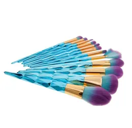 12PCS Diamond Blue Handle Makeup Brushes Step Foundation Powder Blush Eyeleiner Eyeliner Abrow Cosmetic Brush Tool Kit 2483374294685