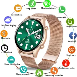 Relojes Reloj inteligente para mujer, compatible con hebreo, pantalla táctil completa, reloj deportivo deportivo IP67, resistente al agua, Bluetooth, reloj inteligente para hombre para Android IOS