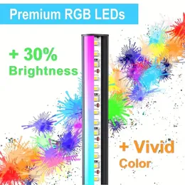 Müzik senkronizasyonu ile 1pc akıllı rgb zemin lambası, modern 16 milyon renk değişen ayakta duran ruh hali ışığı, uygulamadan uzaktan kumanda, oturma odası oyun odası dekoru için DIY modları zamanlayıcı