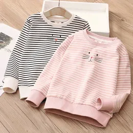 Spring Autumn Fashion 3 4 5 6 7 8 9 10 Years Children Hoodies Cotton Cartoon Rands Slim Sweatshirt For Kids Baby Girls 240108