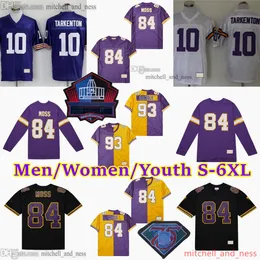 커스텀 S-6XL 클래식 빈티지 풋볼 10 Fran Tarkenton Jersey Throwback 1961-1999 Stitch 22 Paul Krause 44 Chuck Foreman 56 Chris Doleman Adrian Peterson Carter