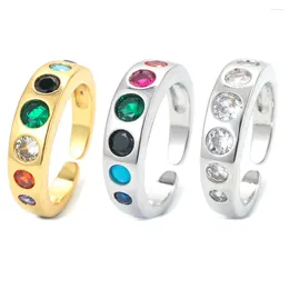 Cluster Ringe Eyika Bunter Zirkon Kreativität Universum Planet Dicker Ring Gold Silber Farbe Anillo Für Frauen Mädchen Statement Schmuck Geschenk