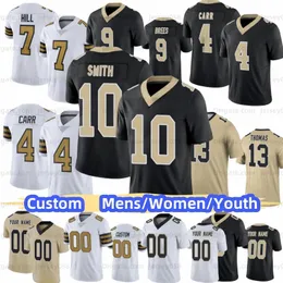 Derek Carr Alvin Kamara Camisa de futebol Jamaal Williams Chris Olave Tyrann Mathieu Drew Brees Taysom Hill Michael Thomas Demario Davis Bryan Bresee Homens Mulheres Juventude