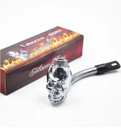 LED Skull kształt metalowy rura 3 Kolory Pręć metalowe rurki tytoniowe giętka Rasta Rasta Reggae Rura z pudełkiem prezentowym 1014652