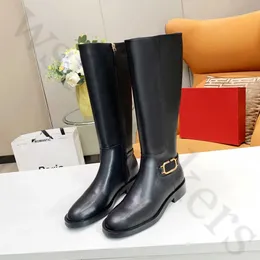 Thigh-High boots mirror quality leather long boots for woman brown black color womens shoes gold metal buckle boots fashion sexy female shoes spring antumn dhgate