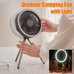 Portable Lanterns Multifunction Outdoor Camping Ceiling Fan With Night Light USB Rechargeable Tripod Home Desk Stand Air Cooling