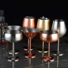 أكواب النبيذ Copa de cctel de una sola capa chapada en cobre de acero inoxidable 304 copa de vino de 500 ml copa de champn yq240105
