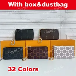 10A Mulheres Designer Titular do Cartão Zipper Carteiras Chave Moeda Bolsa Marrom Flor Luxo Genuíno Couro Homens Mini Carteiras Moeda Bolsa Chave Bolsa Titular do Cartão Super_bags9 com caixa