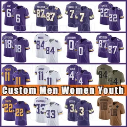 87 T.J. Hockenson 18 Justin Jefferson Football Jersey 15 Joshua Dobbs 22 Harrison Smith Kirk Cousins ​​Hicks Addison Randy Moss Brian Asamoah II D.J. Wonnum C.J. Ham Williams