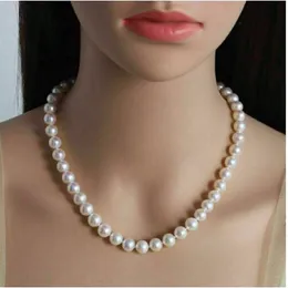 Collana di perle bianche Akoya giapponesi da 20 pollici AAAA 89 mm con fibbia in oro 14K 240108