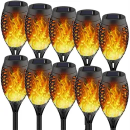 10 -teilige Solarflammentricke Licht Flackern 12 LED Landschaft Rasenlampenpfad Leuchte Fackel Außenleuchte wasserdichte IP65 Garden Decoratio