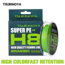 Tsurinoya 300m 150m 100m 8 نسج خط الصيد H8 Long Long Casting 8 Strand مضفر خط متعدد الأسلحة من 14-50 رطل 240108